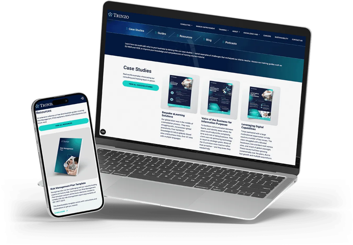 case studies laptop and mobile view